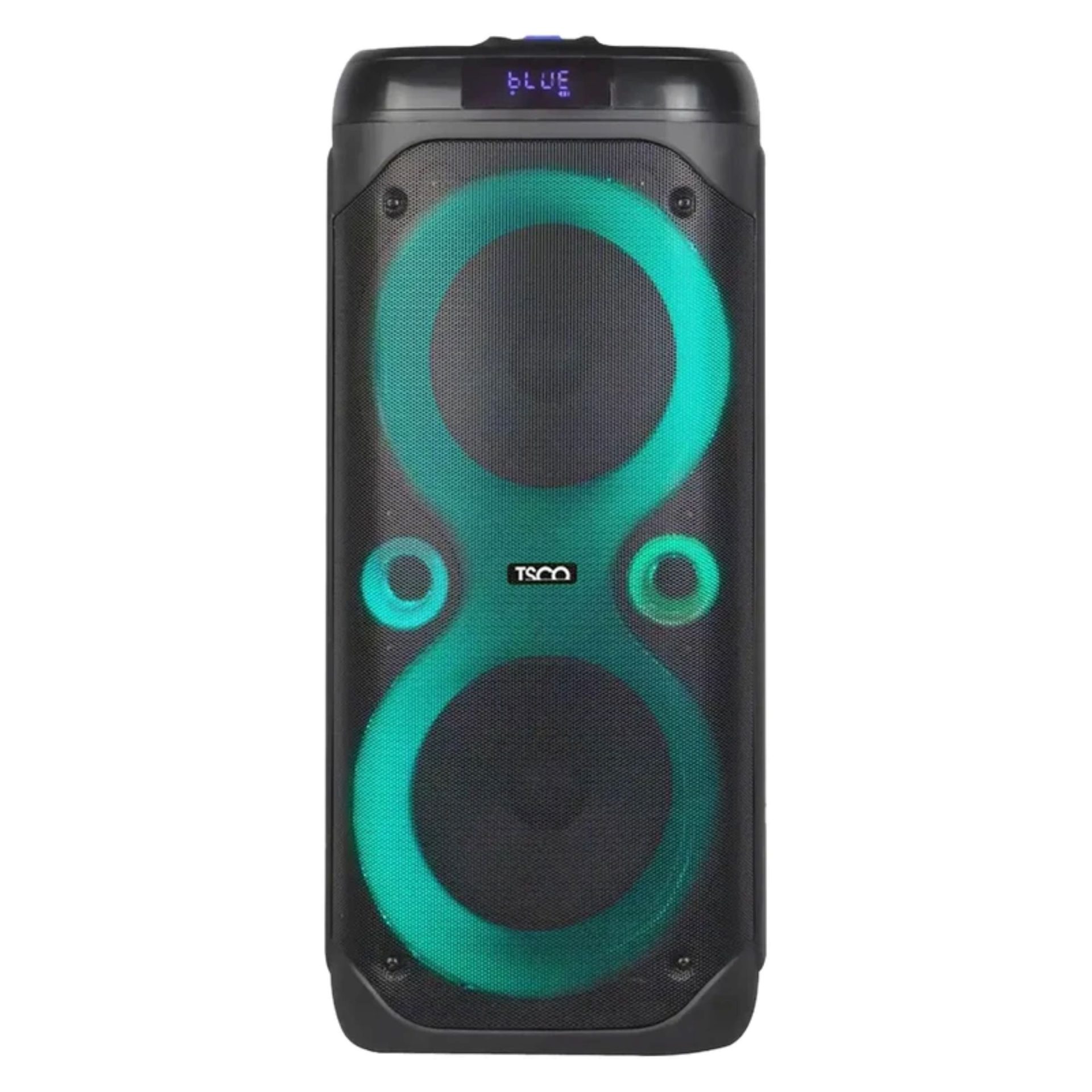 اسپیکر بلوتوثی قابل حمل تسکو مدل TS 1905، مدت زمان پخش 3 ساعت، نسخه بلوتوث 5، منبع انرژی باتری لیتیومی، مدت زمان شارژ شدن 8 ساعت، همراه با ریموت کنترل، آداپتور، میکروفون بی سیم، درگاه ارتباطی شامل USB، AUX، قابلیت KARAOKE، TWS، ضبط صدا