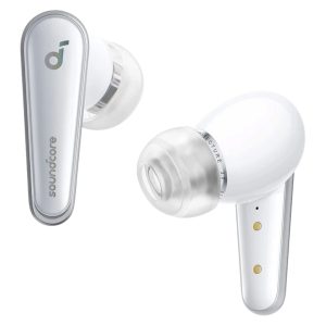 هدفون بلوتوثی انکر مدل Soundcore Liberty 4 A3953 با نویز کنسلینگ فعال (ANC)، درگاه شارژ USB Type-C، دارای 6 میکروفون برای مکالمه شفاف، مقاوم در برابر رطوبت و عرق (IPX4)