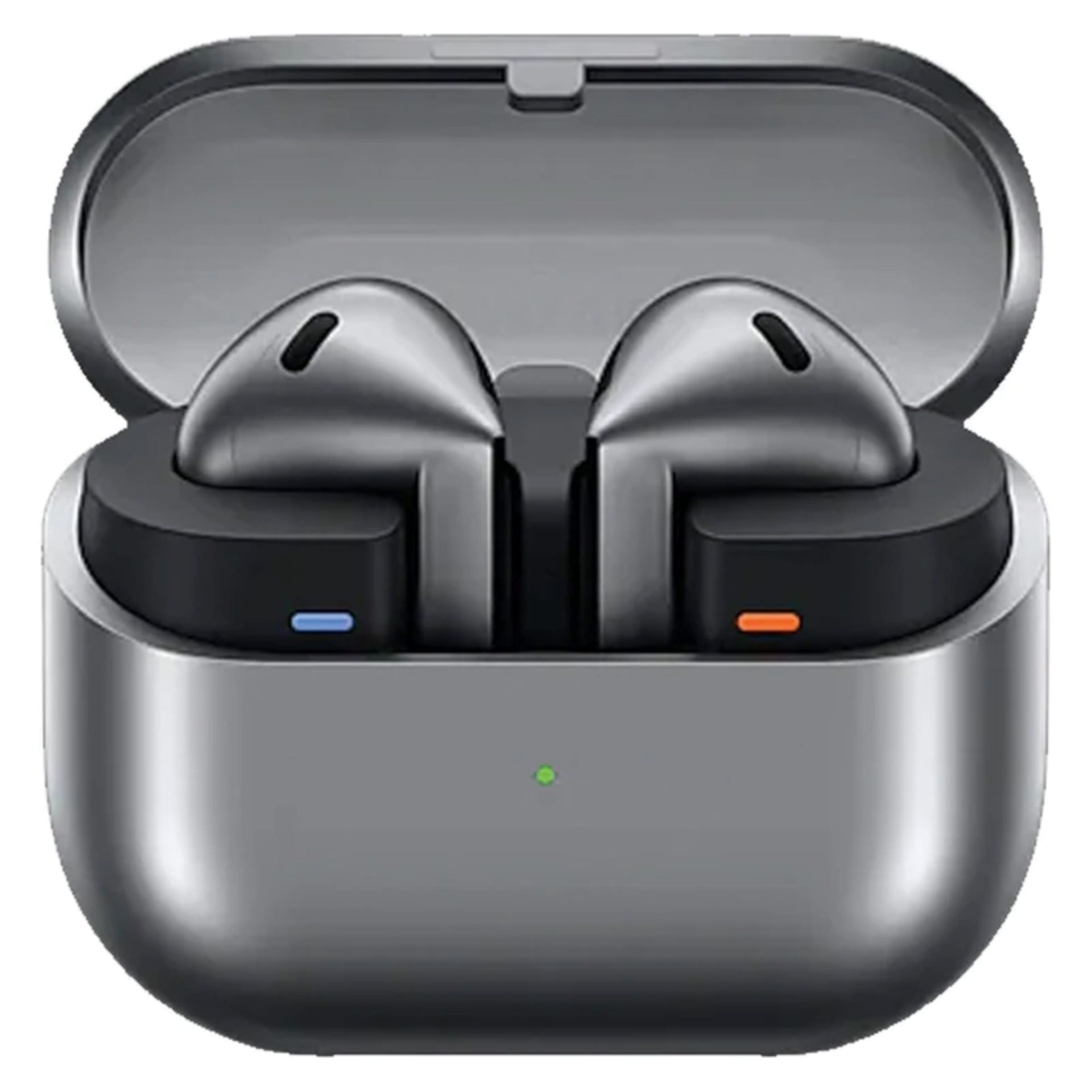 هدفون بلوتوثی سامسونگ مدل Galaxy Buds3 با نویز کنسلینگ فعال (ANC)، نویز کنسلینگ میکروفون (ENC)، درگاه شارژ USB Type-C، با قابلیت اتصال به چند دستگاه، دارای قابلیت صدای 360 درجه، Galaxy AI، میکروفون سه گانه، پشتیبانی از فرمان لمسی، ضد آب و گرد و غبار